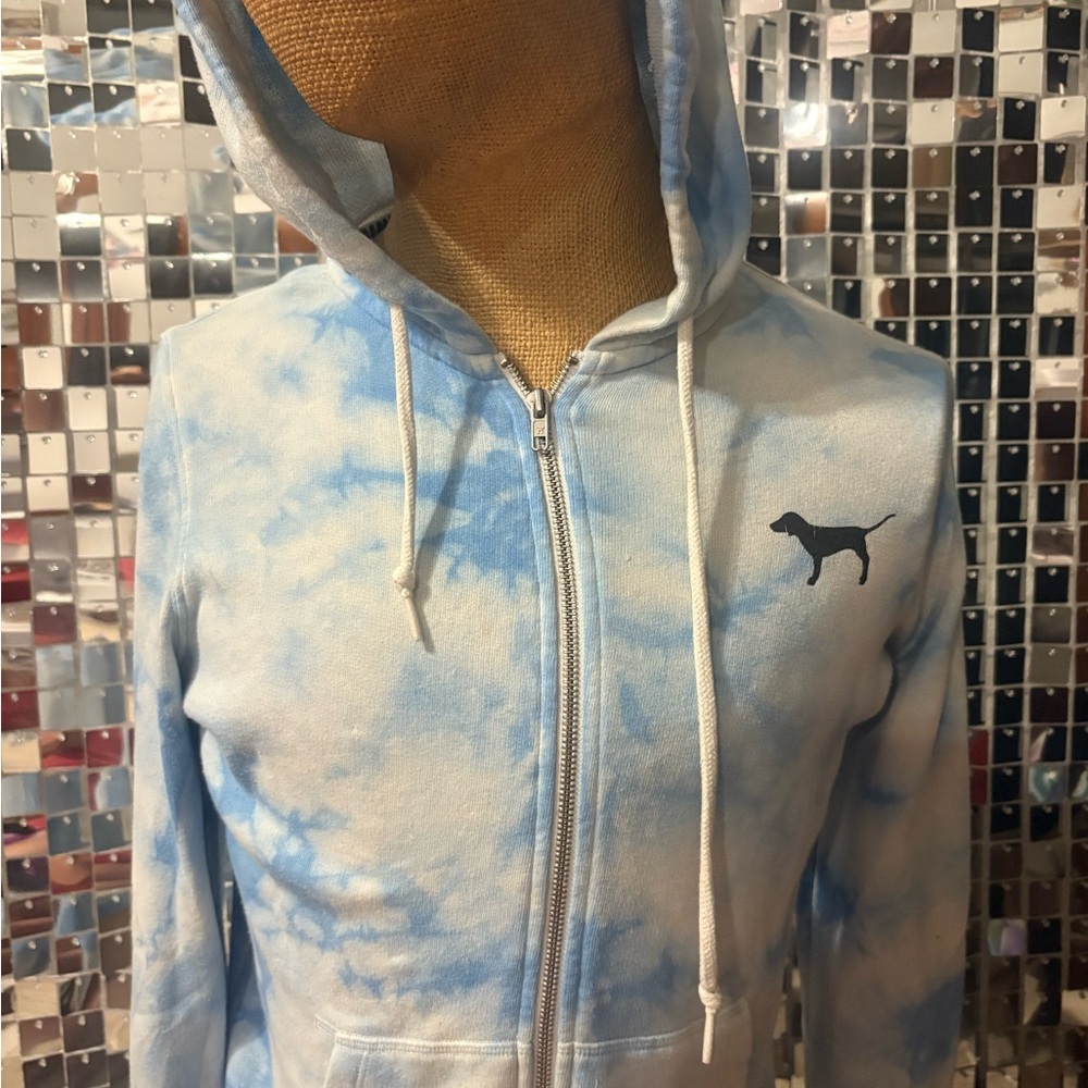 PINK Victoria's Secret Blue Tie-Dye Hoodie